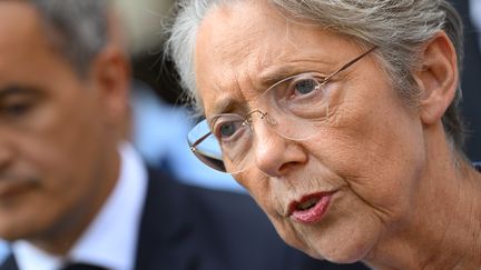 La Première ministre Elisabeth Borne le 30 juin 2023. (STEFANO RELLANDINI / POOL / AFP POOL)