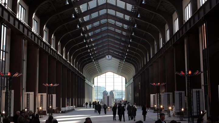 Espace intérieur de La Cité du Cinéma à Saint-Denis lors de son inauguration en 2012. (OLIVIER CORSAN / MAXPPP)