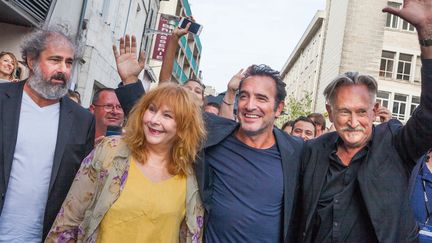 L'équipe de "I feel good" lors du festival du film francophone d'Angoulême 24/08/18
 (YOHAN BONNET / AFP)