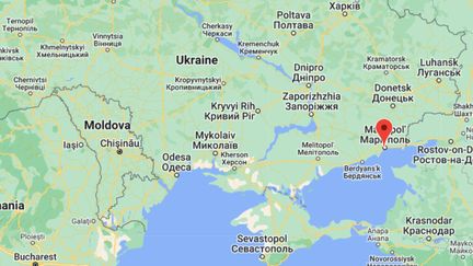 Marioupol, une ville portuaire et industrielle de l'oblast de Donetsk, en Ukraine sous la pression de l'offensive russe, le 20 avril 2022. (GOOGLE MAPS)