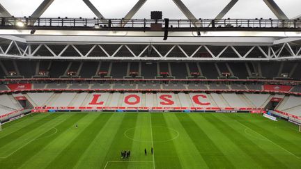 Le stade Pierre Mauroy, à Lille, avant une rencontre du LOSC en Ligue 1 de football. (LOUIS DE BERGEVIN / RADIO FRANCE)