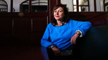 La présidente de la région Occitanie Carole Delga à Carcassonne le 14 janvier 2023. (CHARLY TRIBALLEAU / AFP)