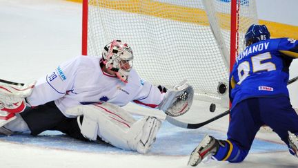 Cristobal Huet encaisse un but (ILMARS ZNOTINS / AFP)