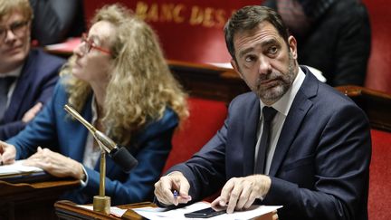 Christophe Castaner (à droite) à l'Assemblée nationale, mardi 5 novembre 2019. (THOMAS SAMSON / AFP)