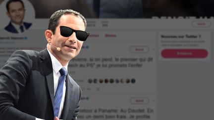 Sur Twitter, Benoît Hamon publie régulièrement des messages humoristiques. (FRANCEINFO / ANSELME CALABRESE)