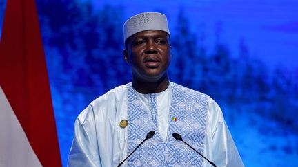 Le Premier ministre par intérim du Mali, Abdoulaye Maiga, lors de la COP27 à Charm el-Cheikh, le 8 novembre 2022. (AHMAD GHARABLI / AFP)