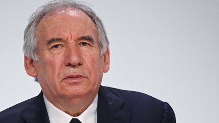 François Bayrou, président du MoDem, le 24 mars 2024. (SEBASTIEN SALOM-GOMIS / AFP)