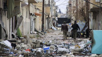 Kobani, ville d&eacute;truite film&eacute;e le 5 f&eacute;vrier 2015 (MARCO SECCHI / REX/ SIPA )