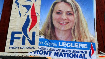 L'affiche de campagne d'Anne-Sophie Leclere, le 18 octobre 2013, &agrave; Rethel (Ardennes). (FRANCOIS NASCIMBENI / AFP)