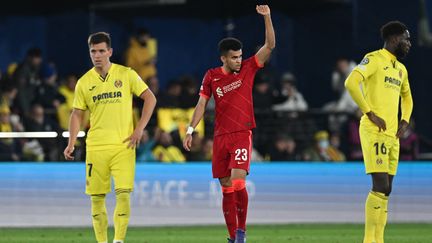 L'attaquant colombien de Liverpool, Luis Diaz,&nbsp;lors&nbsp;de la demi-finale retour de Ligue des champions entre les Reds et Villarreal, le&nbsp;3 mai 2022, à Vila-real (Espagne). (PAUL ELLIS / AFP)