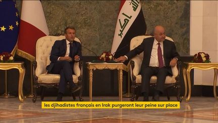 Emmanuel Macron en Irak avec le président irakien (FRANCEINFO)