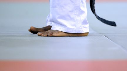 Un judoka lors d'un entraînement au siège de l'Institut national du sport et de l'éducation physique (Insep) à Paris. Photo d'illustration. (FRANCK FIFE / AFP)