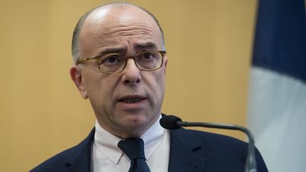 Le ministre de l'Int&eacute;rieur Bernard Cazeneuve lors d'une conf&eacute;rence de presse &agrave; Washington (Etats-Unis), le 19 f&eacute;vrier 2015 &agrave; Paris. (NICHOLAS KAMM / AFP)