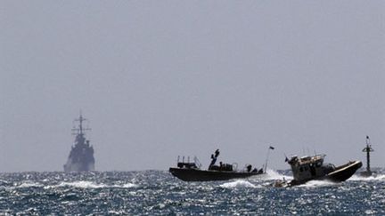 Navire de guerre israélien arrivant au port d'Ashdod (sud d'Israël) le 5 juin 2010 (AFP - MARCO LONGARI)