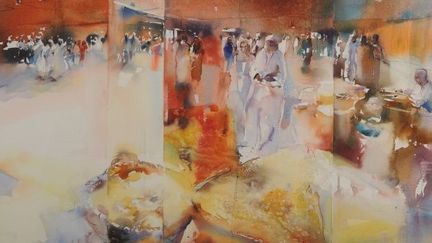 Africa, Marché aux grains - aquarelle
 (Marie-Line Montécot)