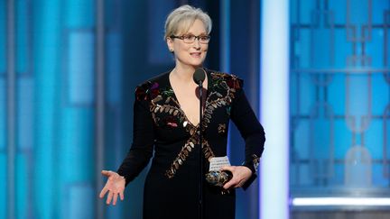 L'actrice Meryl Streep sur la scène des 74e Golden Globe Awards, à Beverly Hills (Californie), le 8 janvier 2017. (REUTERS)