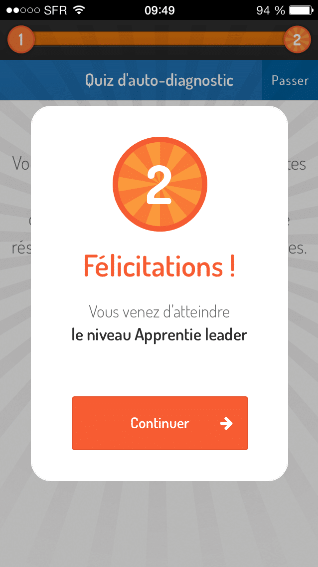 A quoi servent les niveaux obtenus dans l'application ? (LEADERSHIP POUR ELLES / FRANCETV INFO)