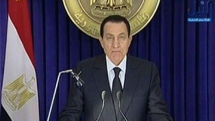 Allocution télévisée du président égyptien Hosni Moubarak (28 janvier 2010) (AFP PHOTO/HO/EGYPTIAN TV)