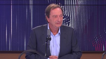 Michel-Édouard Leclerc,&nbsp;président des centres E. Leclerc,&nbsp;était l'invité du "8h30&nbsp;franceinfo", mardi 21&nbsp;septembre 2021. (FRANCEINFO / RADIOFRANCE)