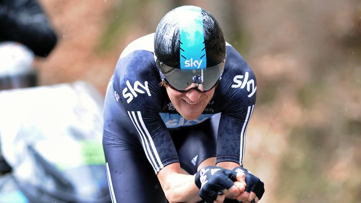 Bradley Wiggins lors du contre-la-montre de Paris-Nice, le 4 mars 2012. (PASCAL PAVANI / AFP)