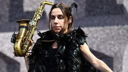 La chanteuse britannique PJ Harvey au "Sziget" Island Festival à Budapest, en août 2017.
 (ATTILA KISBENEDEK / AFP)