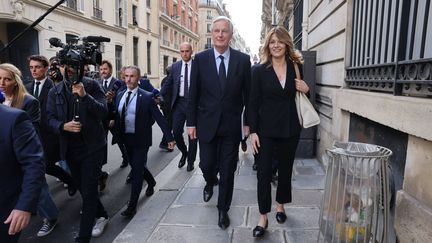 Maud Bregeon, la porte-parole du gouvernement de Michel Barnier, a réalisé son premier rapport en conseil des ministres, devant l'Élysée, mardi 1er octobre. (LP/OLIVIER LEJEUNE / MAXPPP)