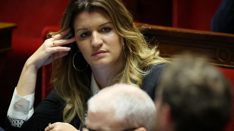 Marlène Schiappa, secrétaire d'Etat chargée de l'Économie sociale et solidaire et de la Vie associative, à l'Assemblée nationale, à Paris, le 22 novembre 2022. (THOMAS SAMSON / AFP)