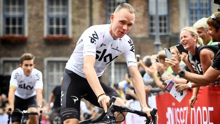 Christopher Froome le 29 juin 2017 à Düsseldorf, en Allemagne.&nbsp; (YORICK JANSENS / BELGA MAG)