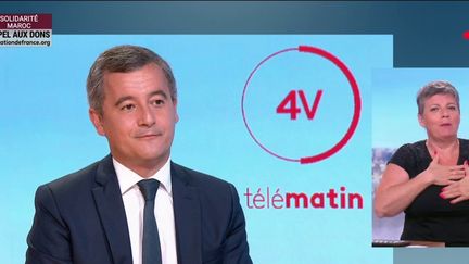 Gérald Darmanin, ministre de l’Intérieur, était l’invité des "4 Vérités", lundi 11 septembre. (France 2)