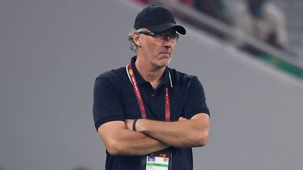 L'entraîneur Laurent Blanc, qui a officié dans le club d'Al-Rayyan, ici le 22 octobre 2021. (KARIM JAAFAR / AFP)