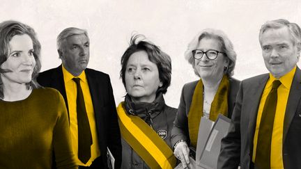 Les ex-députés Nathalie Kosciusko-Morizet, François Sauvadet, Patricia Adam, Geneviève Fioraso et Bernard Accoyer. (AFP / FRANCEINFO)