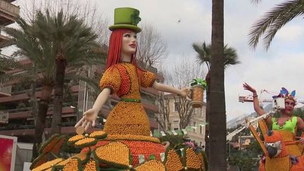 La fête du citron, qui se déroule actuellement dans la ville de Menton (Alpes-Maritimes), à 11&nbsp;km de l'Italie, se voit impactée par le coronavirus. (FRANCE 3)