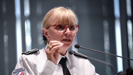 Brigitte Jullien, la directrice de l'IGPN, au ministère de l'Intérieur à Paris, le 13 juin 2019.&nbsp; (STEPHANE DE SAKUTIN / AFP)