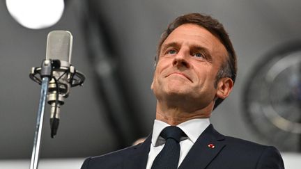 Emmanuel Macron lors de la cérémonie d'ouverture des Jeux olympiques à Paris, le 26 juillet 2024.