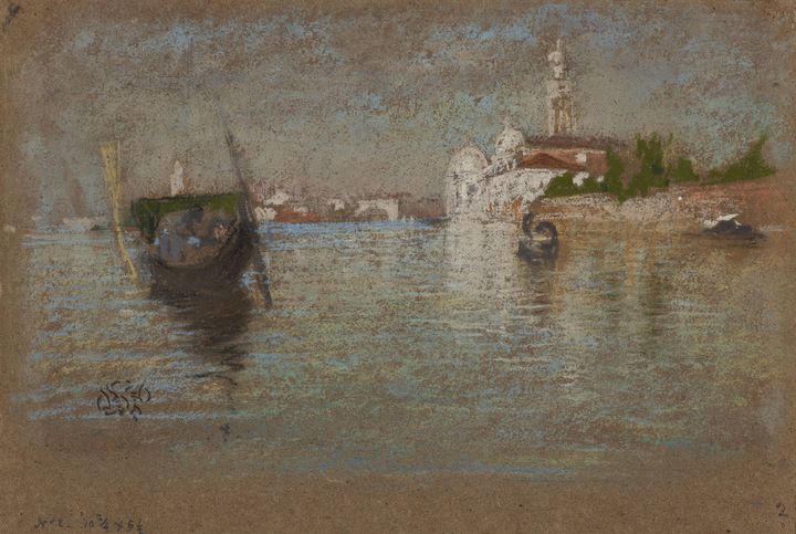 James Abbott McNeill Whistler, "Le Cimetière : Venise", 1879, Pastel et traces de dessin au crayon graphite sur papier teinté brun, New York, The Frick Collection (© The Frick Collection; photo: Joseph Coscia Jr)