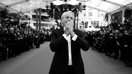 Alain Delon après avoir reçu la Palme d'Or d'honneur au 72e Festival de Cannes, le 19 mai 2019 (VALERY HACHE / AFP)