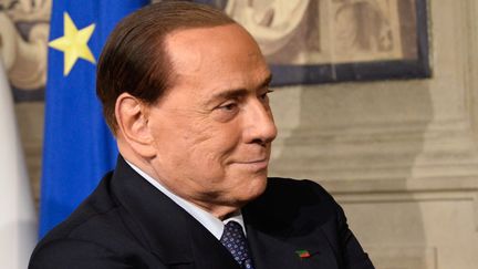 L'ancien chef du gouvernement italien Silvio Berlusconi, leader du parti politique Forza Italia, le 7 mai 2018 à Rome (Italie).&nbsp; (SILVIA LORE / NURPHOTO / AFP)