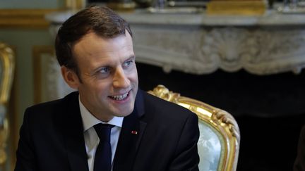 Emmanuel Macron, à l'Elysée, à Paris, le 19 décembre 2017. (PHILIPPE WOJAZER / AFP)