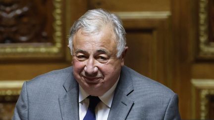 Gérard Larcher, le président du Sénat, dans l'hémicycle du palais du Luxembourg, à Paris, le 1er octobre 2020. (THOMAS COEX / AFP)