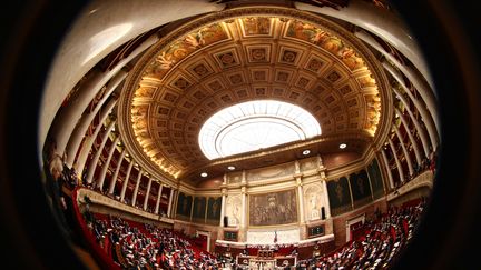 Une s&eacute;ance de questions au gouvernement &agrave; l'Assembl&eacute;e nationale, le 4 mars 2009.&nbsp; (JOEL SAGET / AFP)