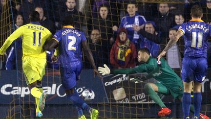 Didier Dorgba buteur face à Shrewsbury Town FC (LINDSEY PARNABY / AFP)