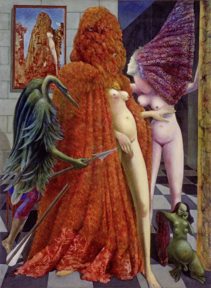 Max Ernst, "L&rsquo;Habillement de l&rsquo;&eacute;pous&eacute;e", 1940. Huile sur toile, 129,6 &times; 96,3 cm. Peggy Guggenheim Collection, Venise (Solomon R. Guggenheim Foundation, New York). (2013, PROLITTERIS, ZURICH / PHOTO PEGGY GUGGENHEIM)