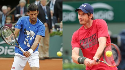 &nbsp; (Novak Djokovic (à gauche) et Andy Murray (à droite) se retrouvent en finale de Roland Garros ce dimanche © SIPA)