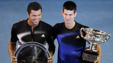 Jo-Wifried Tsonga et Novak Djokovic à Melbourne en 2008