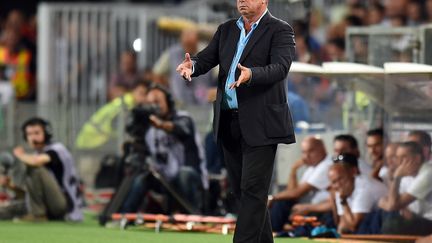 Rolland Courbis (Montpellier) lors de la réception du PSG. (PASCAL GUYOT / AFP)