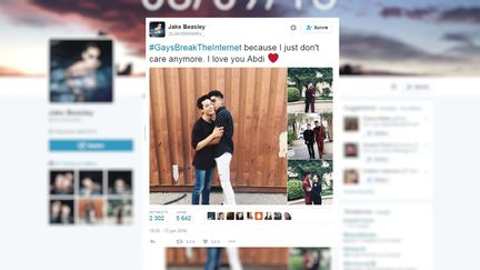 Un internaute&nbsp;fait son coming out sur Twitter, le 13 juin 2016.&nbsp; (JAKE BEASLEY / TWITER)