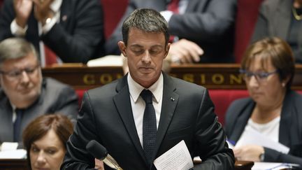 Manuel Valls devant les députés à l'Assemblée nationale, le 4 octobre 2016 (PHILIPPE LOPEZ / AFP)