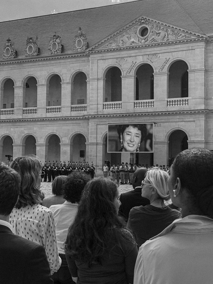 L'hommage national à Françoise Rudetzki aux Invalides, le 1er juin 2022. (DAVID FRITZ-GOEPPINGER POUR FRANCEINFO)