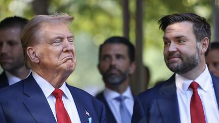 Former US President and presidential candidate Donald Trump and his running mate JD Vance, in New York City, USA, on September 11, 2024. (MICHAEL M. SANTIAGO / GETTY IMAGES NORTH AMERICA / AFP)