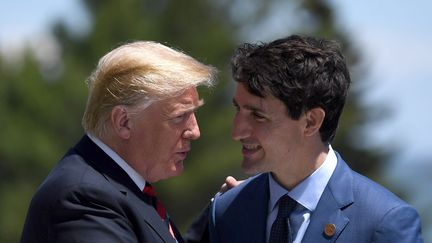 Donald Trump et Justin Trudeau au sommet du G7 à Charlevoix au Canada, le 8 juin 2018. (NEIL HALL / EPA)